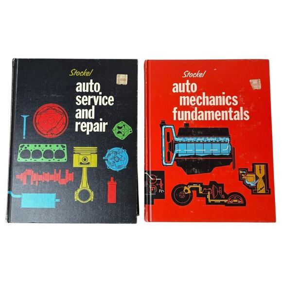 1969 Stockel "Auto Mechanics Fundamentals" / "Auto Service & Repair" HC Manuals - Picture 1 of 15